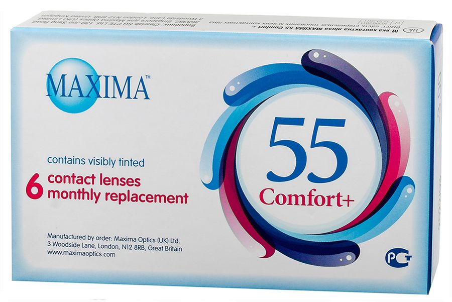 Линзы Maxima 55 Comfort Plus 6pk - фото спереди